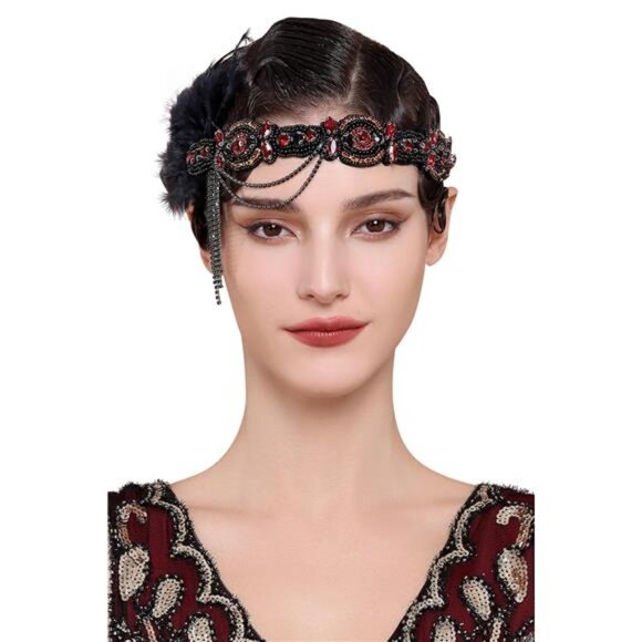 Flapper Headband Roaring 20s Gatsby Headpiece 04 - Picture 2 of 6